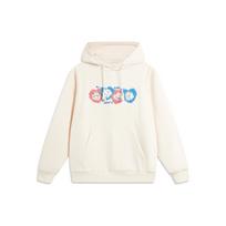 Li Ning X League Of Legends Poro Collaboration Hooded Drawstring Loose Fleece Warm Sweatshirt Unisex Sweatshirt Off-White AWDTE93-1 L white