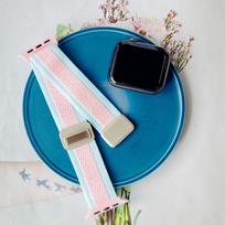 Color-Blocked Nylon Braided Magnetic Strap For Apple Watch S10 9 8 7 6 SE Watch Accessories Band For Iwatch 38 40 41 42 44mm 45 46 49mm 38 40 41 s10-42mm