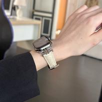 Arc De Triomphe Double-Tube Round Crocodile Leather Strap For Apple Watchs10 Apple Watch Watch9876Se Self-test 22mm