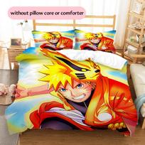 Naruto Uzumaki Naruto Pattern Bedding Home Decoration Birthday Gift (1 * duvet cover + 2 * pillowcase, without core) 135x200cm
