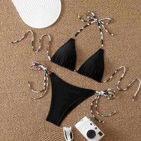 Women's Casual Two-Piece Swimsuit M juoda