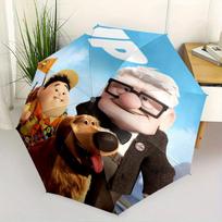 Disney Up Pattern Automatic Opening and Closing Cartoon Umbrella, Lightweight 3-Fold, With Cute Cartoon Characters, Suitable for Home, Outdo