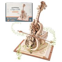 Robotime Wooden Music Box Puzzles AMK63 Magic Cello House Warming Musical Gift Hobby Kit Toy Home Decor for Adults Teens