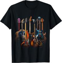 Guitars Guitarists Gift Tshirt Music Lovers Rock Cotton Printed Graphic Shirts Unisex Summer Soft Tops Camisetas  Streetwear S