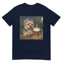 Yorkie Drinking Beer Funny Dog Meme TShirt S