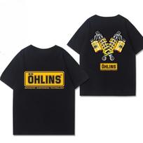 2026 New Relaxing Ohlins Motorcycle Shock Absorber Improved Cotton ShortSleeved Tshirt Casual Wear Fashionable Racing Brand M