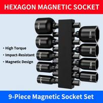 9Pcs Metric Hex Socket Drill Bits Chuck Adapter Power Nut Driver Set Electronic Hex Key Socket Kit With 1/4 Inch Hex Shank