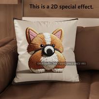 2D Cute Pembroke Welsh Corgi Pillow Covers Designs Pattern Cushion Cover Suitable For Sofa Bedroom Car Pillow Cover 40x40cm