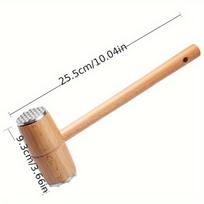 1pc Beech Wood Meat Tenderizer Hammer, Kitchen Household Solid Wood Steak Mallet, Meat Tenderizing and Tendon Breaking Tool, Meat Pounding Hammer Beech Pine Meat Tenderizer