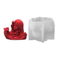 Aromatherapys Candle Resin Mould Ocean Girl Epoxy Resin Casting Mold for DIY Soap Candle Silicone Mold for Candle Making,