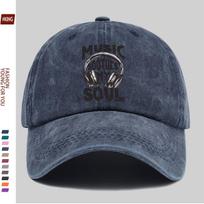 Music Soothes The Soul Graphic Baseball Cap Washed Cotton Adjustable Street Style Hat for Unisex One Size