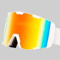 Double-Layer Anti-Fog Ski Goggles With UV Protection Snowboarding Mountain Sports Adult Use White Frame Red Lens