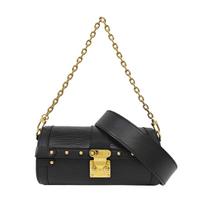 [Pre-Owned] Papillon Trunk Solid Color Minimalist Gold Buckle Chain Epi Textured Leather With Cowhide Trim Underarm Bag Handheld - Very Good #1PALT39 ONE SIZE