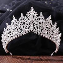 DIEZI Baroque Elegant 11 Colors Water Drop Crystal Tiara Crown Women Wedding Party Bridal Bride Flower Crown Hair Accessories sidabras