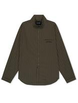 Yes Ic Hi Neck Two Way Zip Up Shirt Brown Brown/S