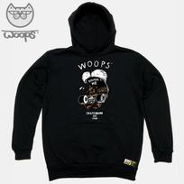Doldol Woops_Hoody_02 Skateboard Cat Oops Character Graphic Design Hoodie Charcoal/S
