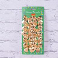 12 vnt./pakuotėje Kalėdinės eglutės dekoracija Mini dovanų kaspinas Vestuvių vakarėlio Sodo ornamentai namams 12pcs auksas