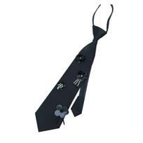 Women Students Uniform Tie Vintage Sequins Flower Embellished Pre Tied Neck Tie with Zippered Closure for School Casual juoda