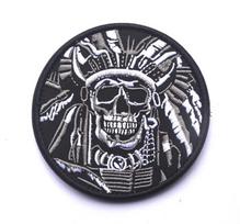 Death Skull Embroidery Velcro Patch Badge for Backpack