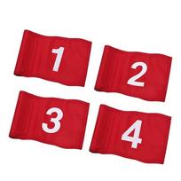4Pcs Oxford Cloth Small Putting Golf Flags 1-4 Practice Numbered Flag Golf Training Course Putting Green Flag Enduring 1