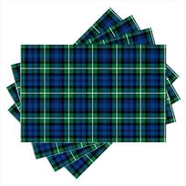 4pcs Clan Lamont Tartan Placemats Blue Green White Checkered Washable Polyester Table Mats for Dining Kitchen Home Decor 4PCS