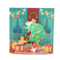 3D Pop Up Christmas Card Cat Theme Handmade Popup Greeting Cards for Xmas Holidays Winter 1