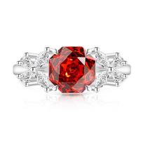 Light Luxury Rose Cut High Carbon Diamond   Copper Simple Elegant Butterfly Flower Ring Jewelry