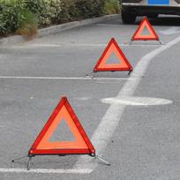Automobilinis trikojis, sulankstomas STOP ženklo atšvaitas, automobilinis avarinio gedimo įspėjimo įrankis, trikampis, raudonas atšvaitinis, saugos pavojus, automobilio priedai