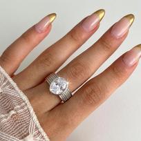 Light Luxury Inlaid Zirconia Copper Ring For Women Exquisite Imitation Pearl Geometric Finger Ring Party Versatile Jewelry Gifts