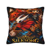 Vintage Gaming Game Character Cartoon Hollow Knight Pillow Case  Print Pillow Cover For Couch Sofa Bedroom Fashion Cushion Cover 40x40cm