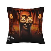 Tung Tung Tung Sahur Square Pillow Covers Living Room Italian Brainrot Meme Cushion Cover Funny Decorative Pillowcase 40*40 40x40cm