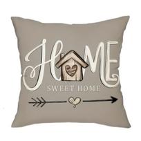 VIKAMA Warm Home Blessing Pillow Cover, Bless Our Home/Home Sweet Home Farmhouse, Rural Style Pillowcase Home Decoration 30x30cm
