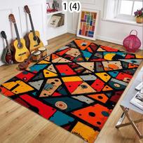 Oranžinis geometrinis kilimas svetainei Modernus prabangus dekoras Namų kilimai miegamajam Didelis dydis Neslystantis Lengvai valomas grindų kilimėlis 50X80CM