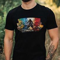T-Shirt Herren Samurai Motiv Baumwolle Größe XS bis 5XL S