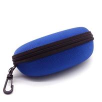 Unisex EVA Men Women Eyeglasses Protector Case Zipper Box with Hook Shell Clam Pouch Eye Glasses Box Hard Case Sunglasses Bag mėlyna