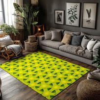 Tuniu Ryškus Geometrinis Žalias Trikampis Kilimas Kilimas Svetainei Miegamajam Vaikų Kambariui Grindų Kilimėlis 50cm x 80cm