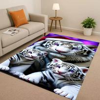 Klasikinis Tigras Liūtas Žvėris Menas Animacinis Gyvenamojo Kambario Neslystantis Kilimas Kilimas Miegamojo Žaidimų Kambario Sofai, Namų Dekoras Durų Kilimėlis Dovana 40x60cm( 15x23in )