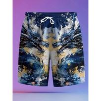 Men's Essential Casual Shorts Outdoor Wear Creative Fun Colorful 3D Printed Shorts Loose Casual Plus Breathable Cool Summer Versatile Shorts S