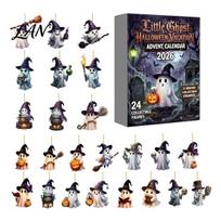 Christmas Countdown For Children Halloween Advent Calendar 2026, 24-Day Box with 2D Kids Flat Hanging Pendant, Spooky Collectible Decor for A