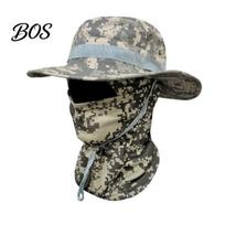 Adjustable Sun Hat Camouflage with Balaclava Face Mask, UV Protection Men Wide Breathable Bucket Brim Hat, for Outdoor Fishing Hiking Cycling