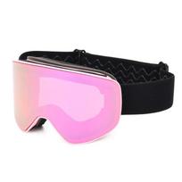 Kids Ski Goggles Double-Layer Anti-Fog Protective Eyewear Snowboarding Cycling Outdoor Winter Sports UF037 Pink Frame Full Mirror Lens