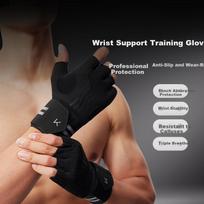 Keep Wrist Support Training Gloves Pull-up Bench Press Deadlift Fitness Equipment Anti-slip Black L