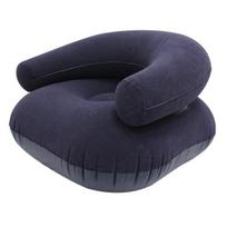 Inflatable Flocked Sofa Heavy Duty Blow-up Lounge Chair 1 Pc mėlyna