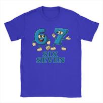 Unisex Unisexs Sad 6 7 Six Seven 67 Meme T Shirt Pure Cotton Tops Funny Short Sleeve Round Collar Tee Shirt 6xl TShirts S