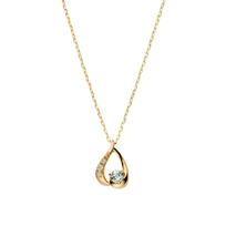Vendome Aoyama March Yellow Gold K10 AJVN147440AQ [Official] Necklace, Birthstone, Aquamarine,