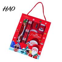 Easy to Roll Pencil Sharpener Christmas Stationery Set Cartoon Xmas Pattern Durable Eraser for Long-lasting Use Erasers Pencils Kawaii School Supplies raudona