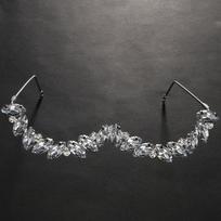 Foldable Metal Glasses Frames Waterdrop Shape Half Frame Glasses Chain  Party Costume sidabras