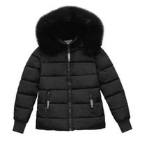 Žieminiai pūkiniai paltai, paminkštintos kišenės su gobtuvu Užsegamos užtrauktuku „Parka“ vėjui atsparus šilumą sulaikantis „Slim Fit“ plius dydis, kasdienis šaltas oras viršutiniai drabužiai, medvilninė striukė L juoda