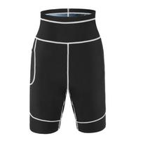 Women Sauna Sweat Shorts with Pocket Workout Shorts Slimming Pants Gym Exercise Trousers Waist Cincher Thermo Body Shaper Running Leggings M