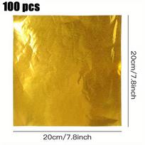100pcs Aluminum Foil Candy Wrappers Set – Extra Large Square (7.8x7.8 Inches), for Chocolate, Lollipops & Food Wrapping, Decorative Tin Foil Packs 100pcs auksas